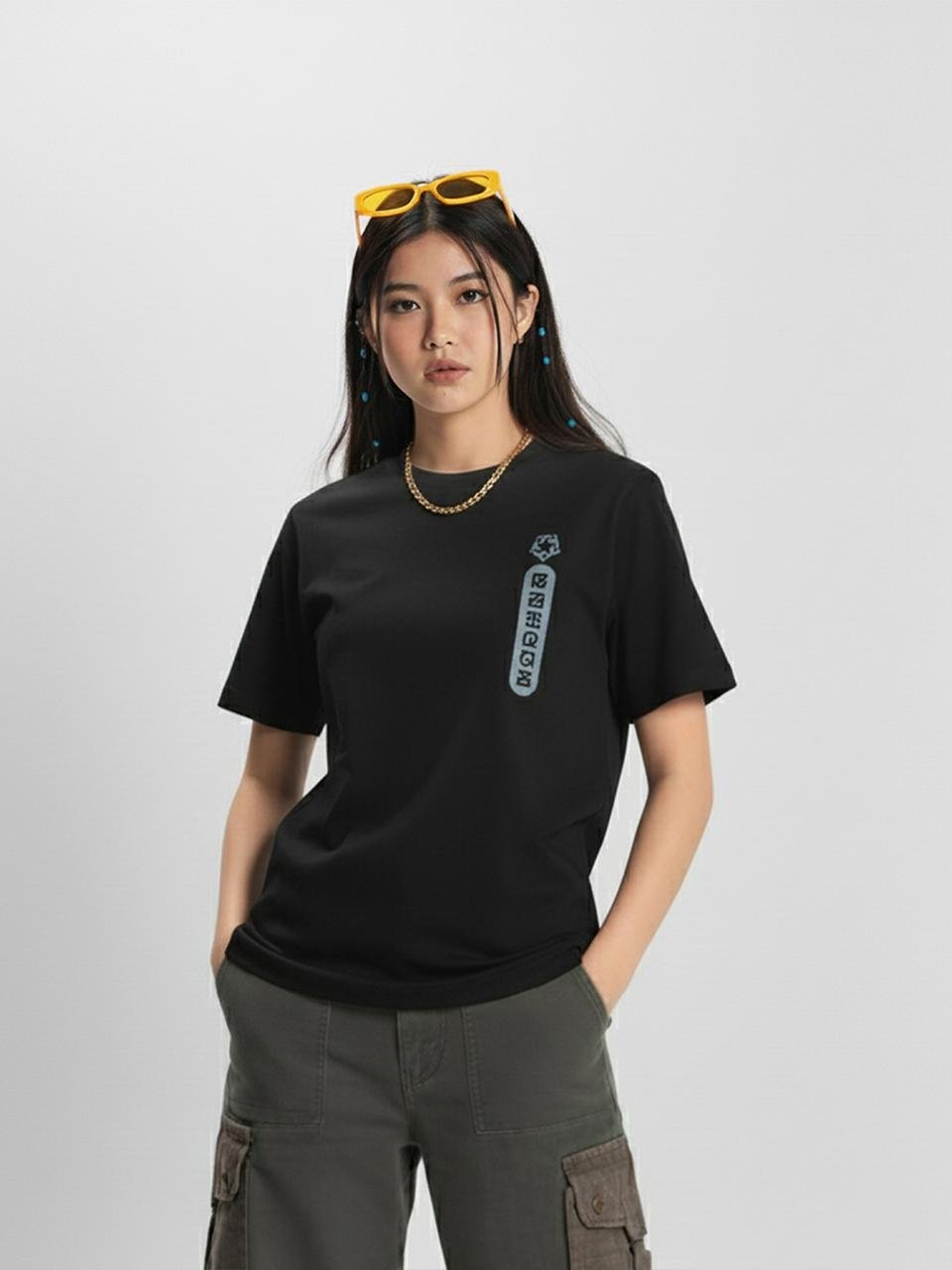 Tribal Eternal Angel Graphic Tee, black Tee, female