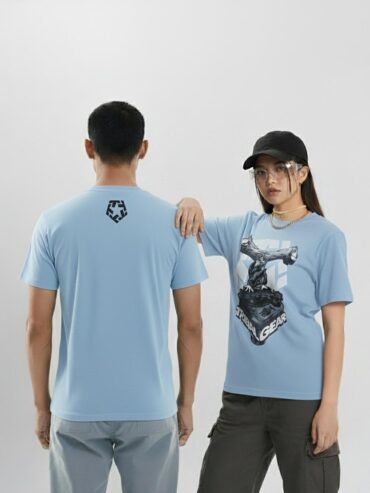 Tribal Gear DJ Graphic tee, Cashmere Blue Tee, couple 2
