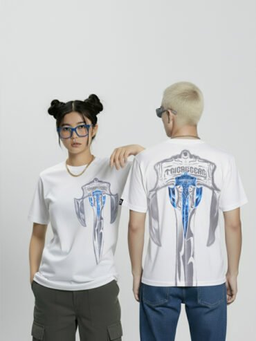 Tribal Arcane Crest Graphic Tee, white, couple
